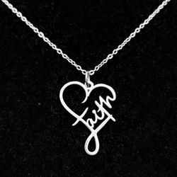 “Faith” Heart Necklace 