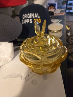 Amber CANDY GLASS BOWL