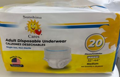 Adult disposable underwear 20 pieces Medium 32’’-44’’