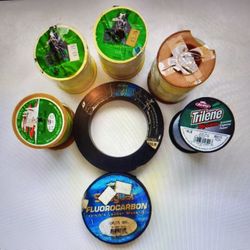 Lot of 7 Assorted Spinning Lines of Different Thicknesses, Lengthd & Brands 