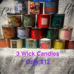 Candles 3 Wick Bath & Body Works