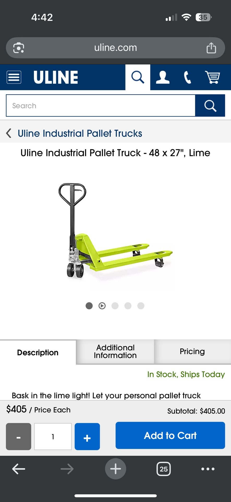 ULINE Pallet Jack 