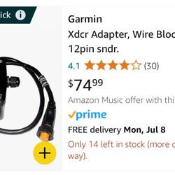 Garmin Adapter for Bare Wire Transducer to 12-pin Sounder