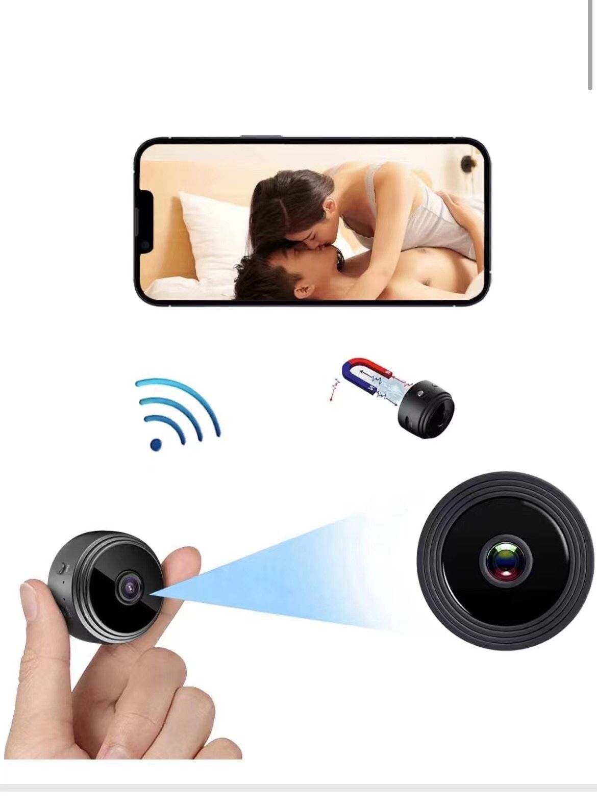 Wireless Mini WiFi Hidden Camera, Upgraded HD 1080P Portable