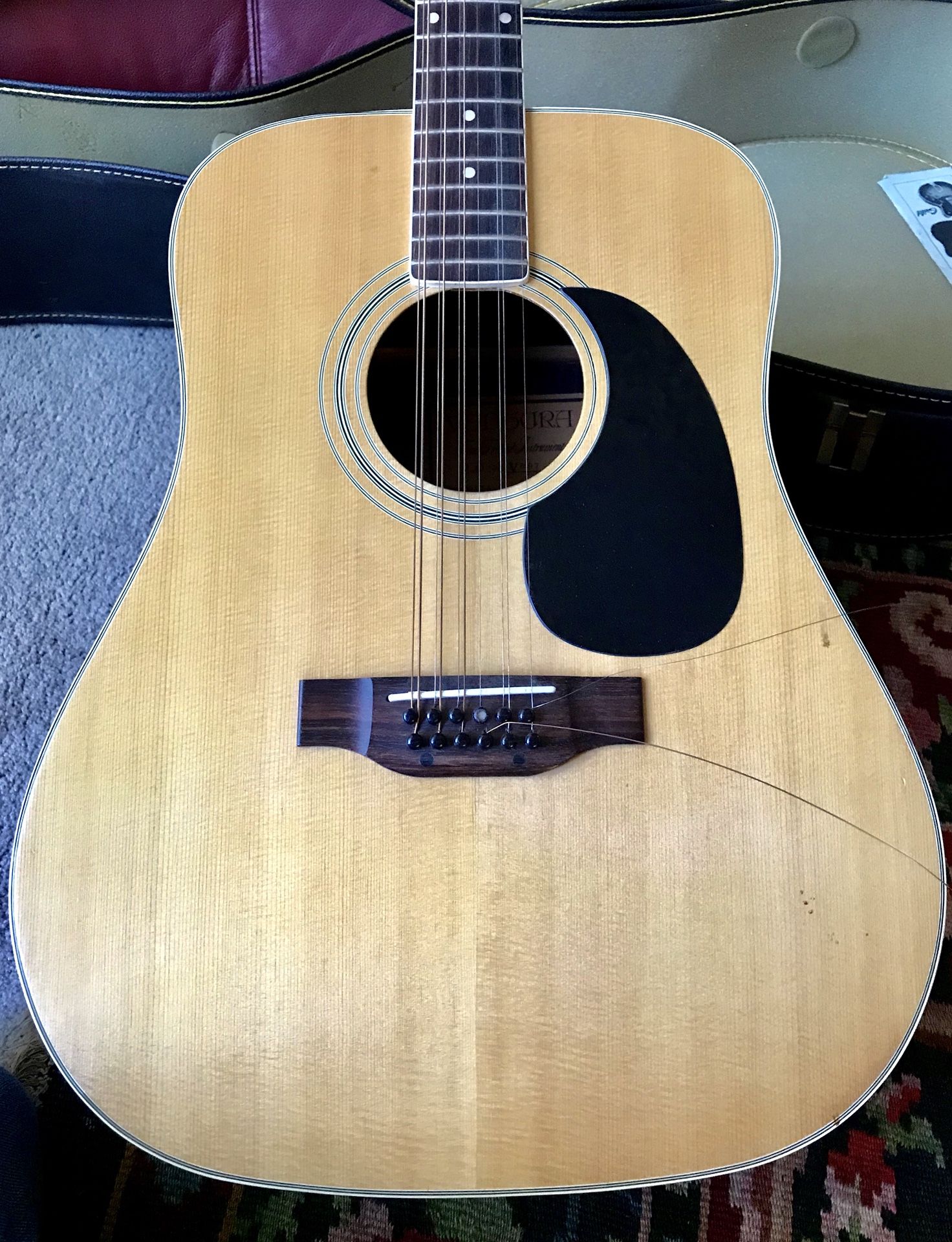 1970s Ventura 12 String Acoustic Guitar Model: V697 Ventura “Lawsuit Era” Original Owner Almost Perfect