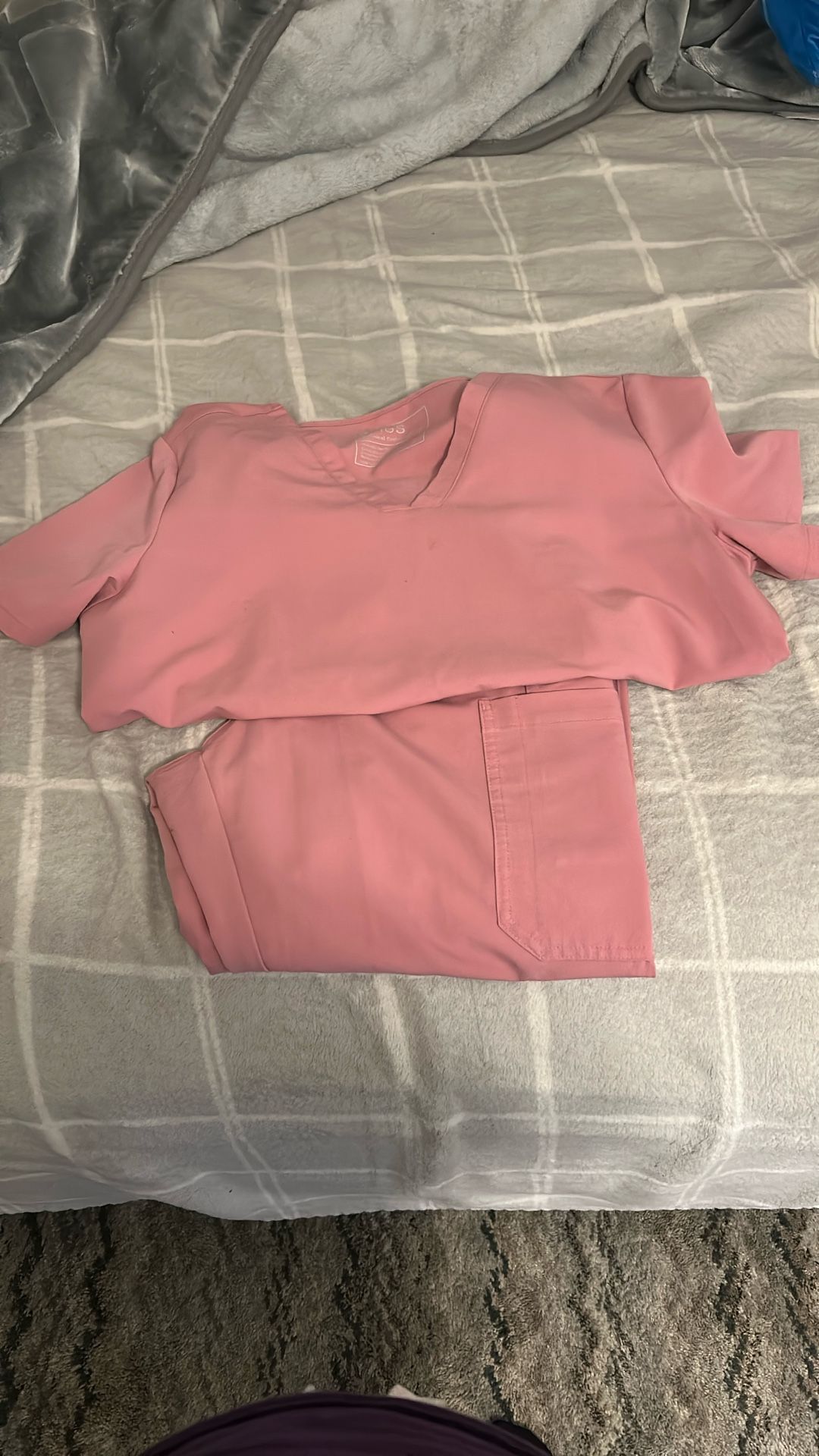 Figs Scrub Pair PINK/GREY