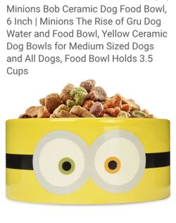 New Minions 28oz/3.5 Cup Ceramic Dog Bowl