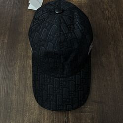 Christian Dior Black Cotton Jacquard Oblique Cap Size M Made In Italy