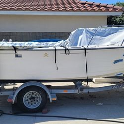 super rare 1986 livingston warrior 15.5 16 catamaran boat hull with trailer or trade for turn key 14