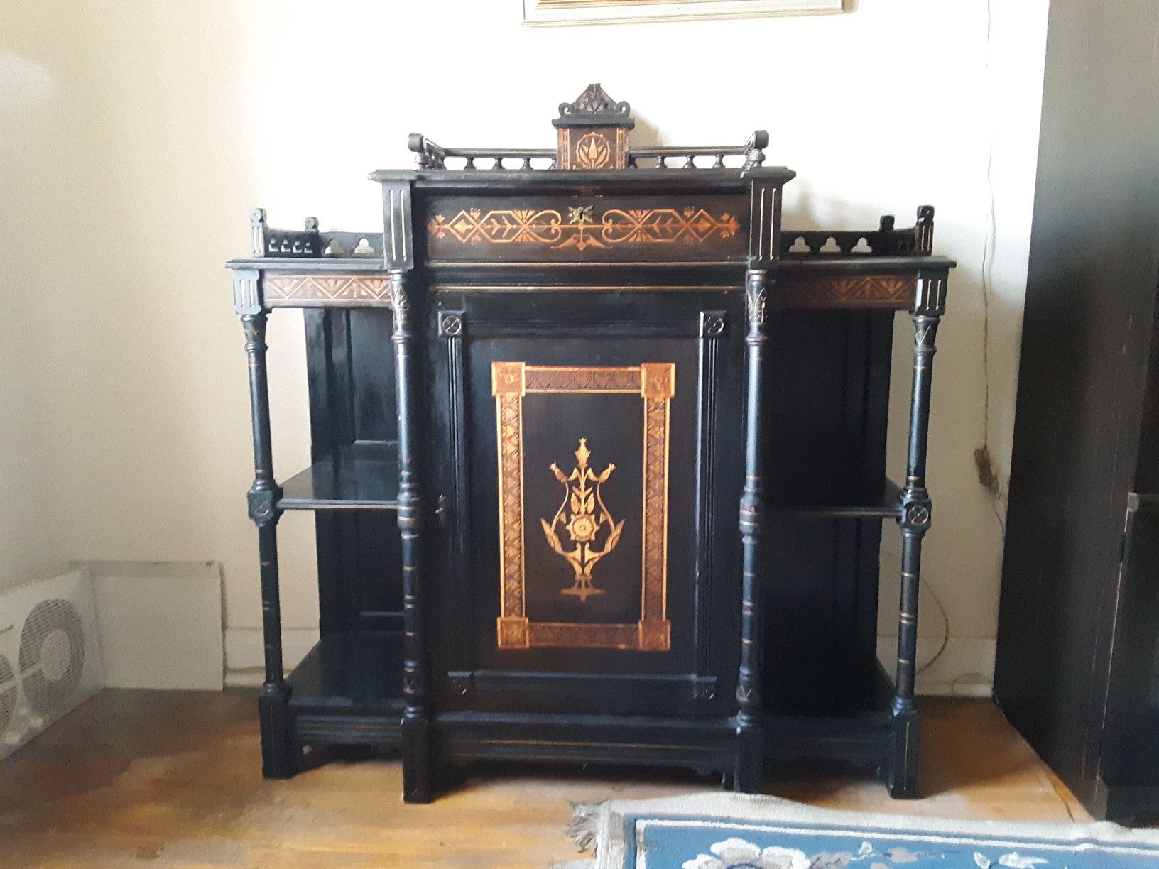Antique Black Eastlake Cabinet