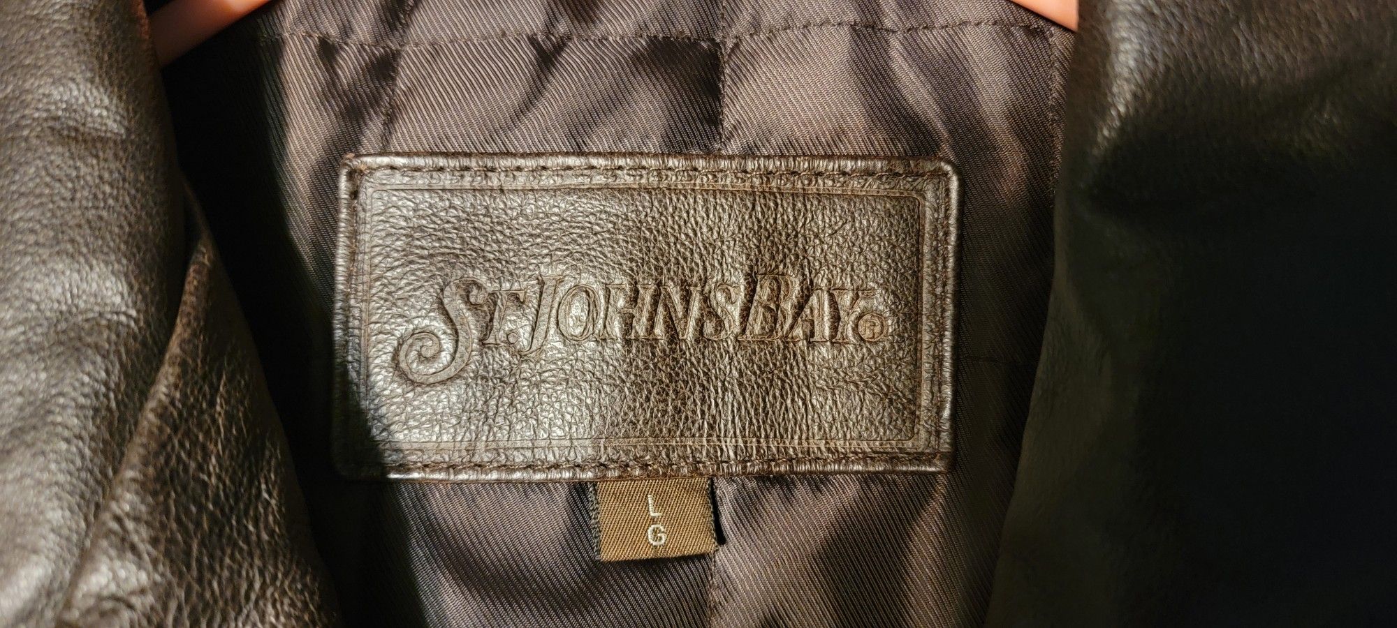 Large Leather Jacket Brown Color