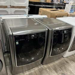 LG Signature series washer and dryer set MEGA capacity dryer is gas