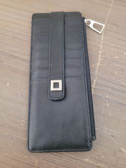 LODIS Black Embossed Leather Card Stacker Wallet