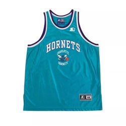 VINTAGE STARTER CHARLOTTE HORNETS JERSEY LARGE L MENS TANK TOP SHIRT LAMELO 90s