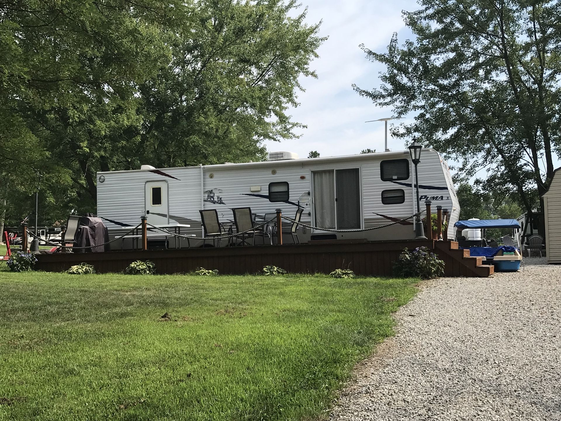 PRICED TO SELL! 40ft, 2 bedroom Camper, Shed, 2 Lots @ Candlewood Lake.