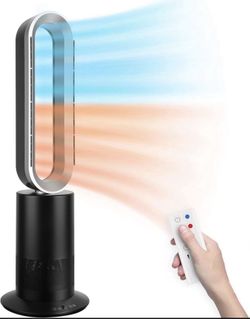 Simple Deluxe 34 Inch Bladeless Tower Fan with Remove, Heater and Fan Combo for Indoor Use, Cooling Oscillating Fan for Home Bedroom