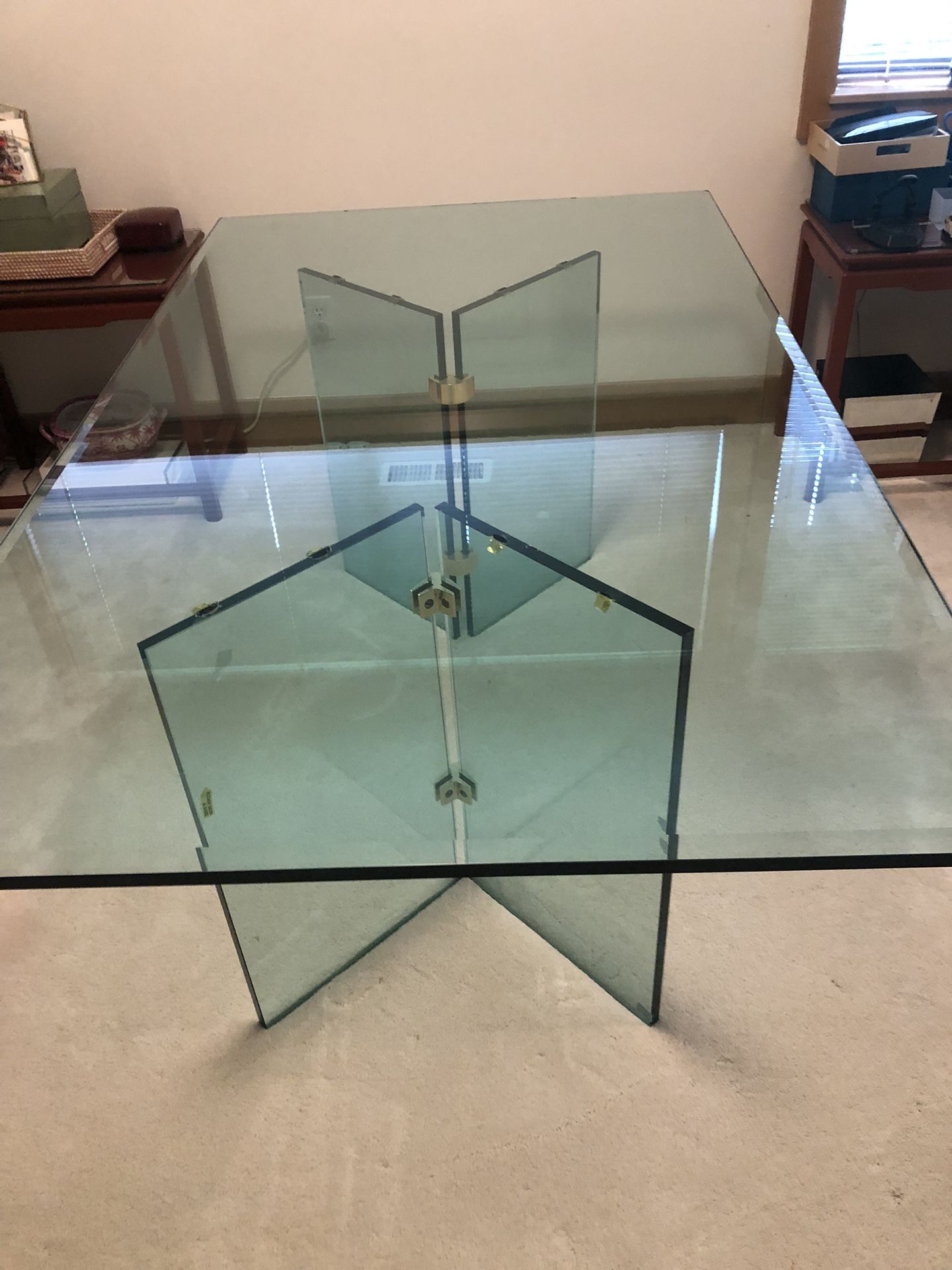 Large Glass Dining Table