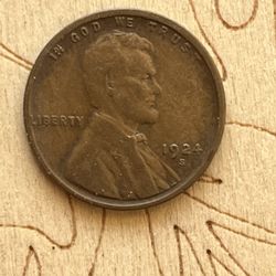 1924 s 1 Cent Lincoln Wheat Penny