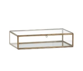 Crate & Barrel Rectangular Clarus Brass Display/Jewelry Box