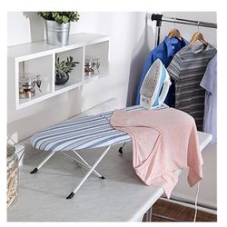 Folding Tabletop Ironing Board with Iron Rest, Blue, 32” L x 12” W, Steel Frame