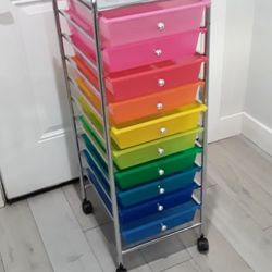 Plastic Drawers Rolling Cart 