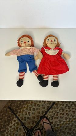 Vintage 1950s Raggedy Ann & Andy 15inch Antique