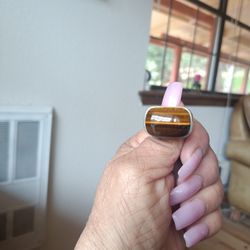Sterling Silver And Tigers Eye Ring 
