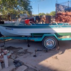 Outboard Motor Boat And Trailer 