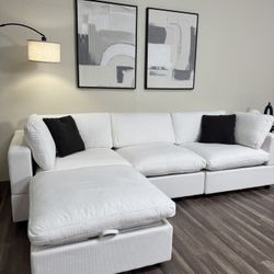 50% OFF New In Box Cloud Modular Sectional 4 Piece FREE DELIVERY White Couch Sofa