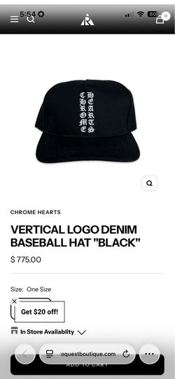 Chrome Hearts Vertical Logo Denim hat - Brand New