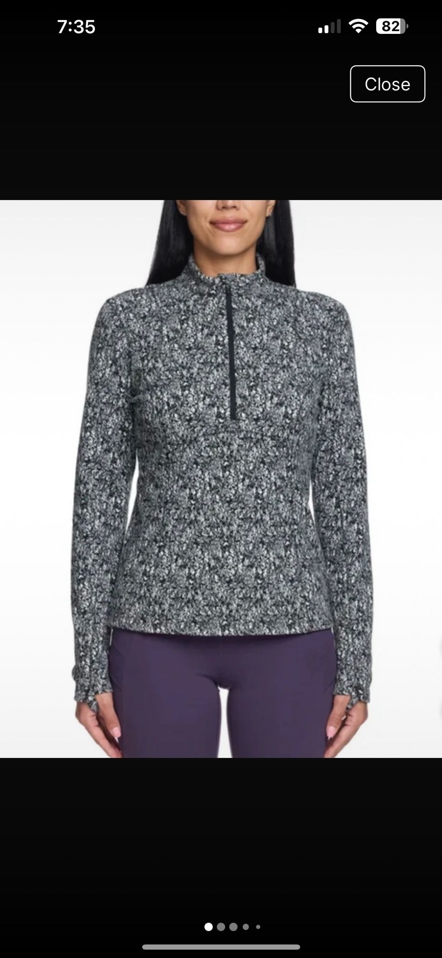 NWT Spyder women fleece half zip Active top Size L