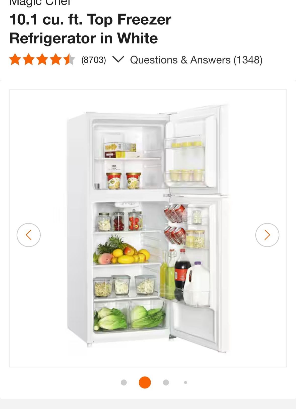 Magic Chef Top freezer Refrigerator In White for Sale in Mesa, AZ - OfferUp