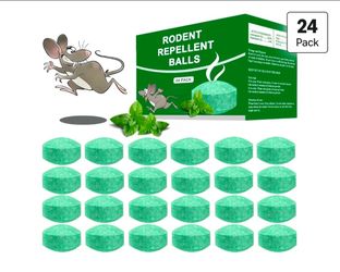 Mouse Rodent Repellent, 24 Pack Peppermint Oil to Repel Mice and Rats– Works for Mice Repellent, Squirrels, Indoor/Outdoor Use, Safe for Homes & Pets