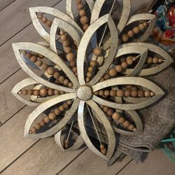 Two Metal Flower Wall Decor 