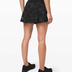 Lululemon Pace Rival Skirt tall size 4 Incognito Camo Multi Grey / Black