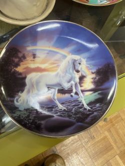 Vintage unicorn plate
