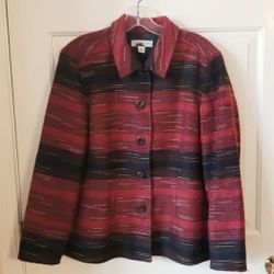 Coldwater Creek Red & Black Lined Jacked Size: PM