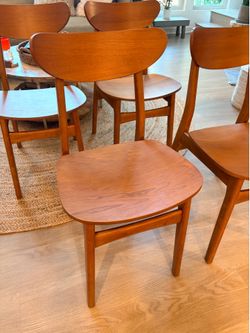 West Elm Classic Café Dining Chairs + Custom Cushions (Set of 4)