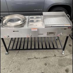 Plancha Para Tacos Nueva Con Comal I 3 Compartimientos I Planchas Taco Cart/ Griddles/ Grills New Outdoors Cooking 