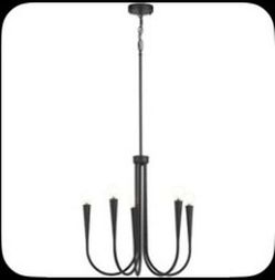 Origin 21 Cyprus 6-Light Matte Black Linear Chandelier