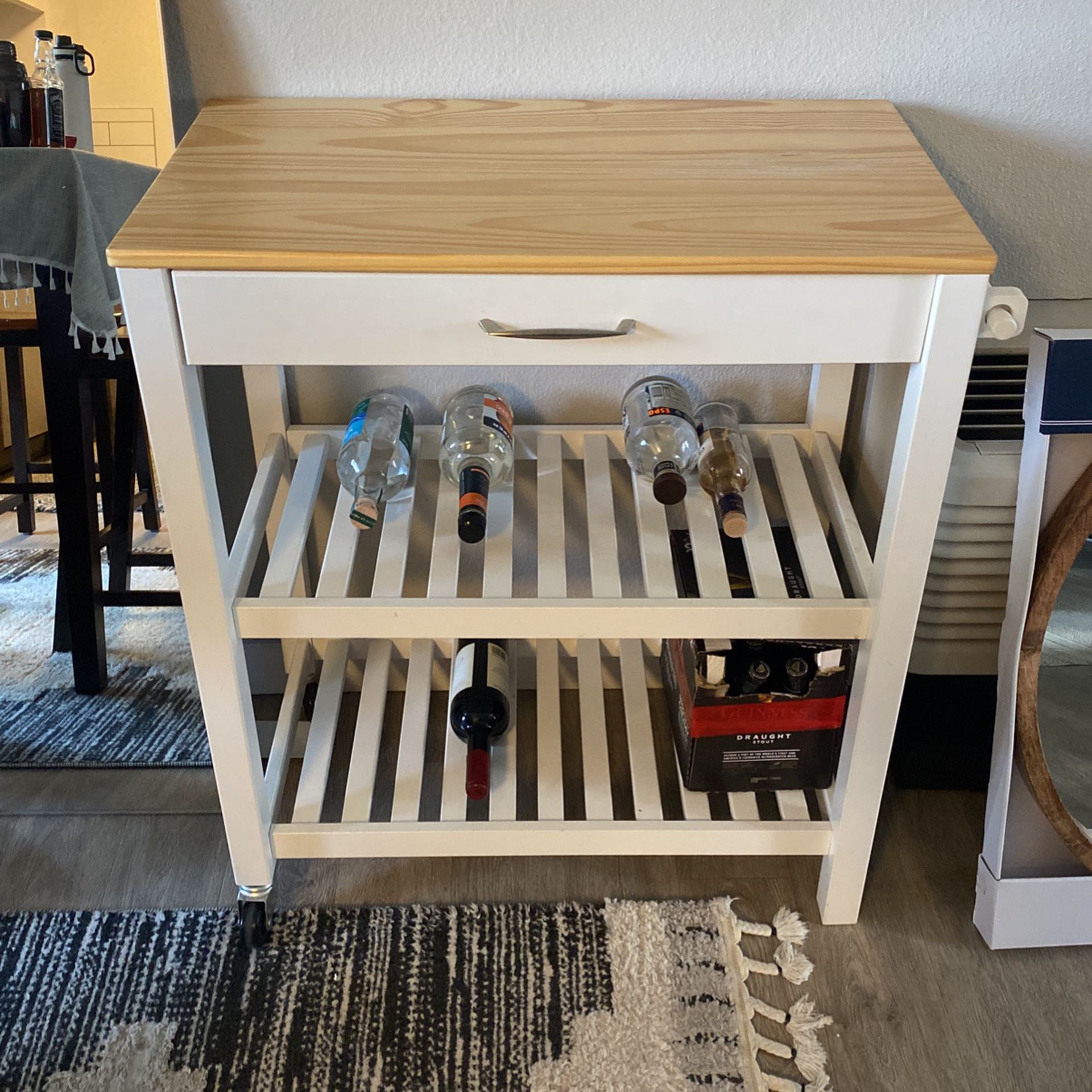 Rolling Kitchen End Table 