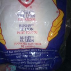 Bushy The Lion From Mc Donald's Beanie Baby Collection Rare