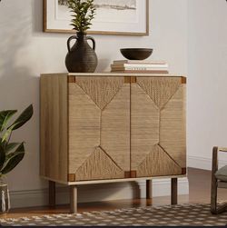 Brand New Kaia 31.5" Modern Rope 2-Door Cabinet