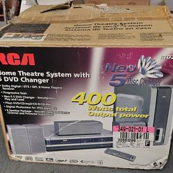 N.O.S. RCA 400W HOME THEATER SYSTEM WITH DOLBY DIGITAL SOUND AND 5 DVD DISK CHANGER BRAND NEW RARE