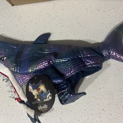 Thrills and Chills Iridescent Shark Costume Size Small for Dog, Cat, Rabbit