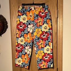 Talbots Straight Crop Stretch Luau Pant