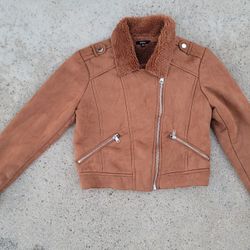 Blashe Faux Suede Leather Fur Jacket