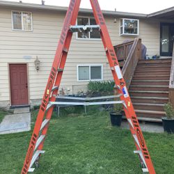 Dual Step HD Ladder With Casters 
