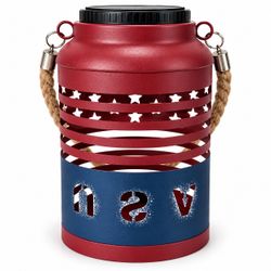 New Patriotic Solar Lantern with Color-Changing Star Projection