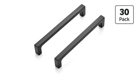 30-Pack Matte Black Cabinet Pulls 5-Inch Hole Center